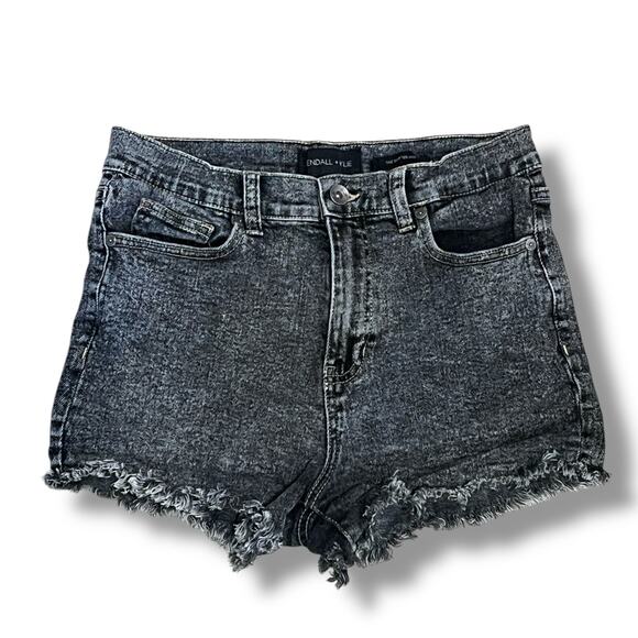 Kendall + Kylie‎ Black Denim Cutoff Shorts "The Drifter" Highrise 28 - Picture 1 of 5